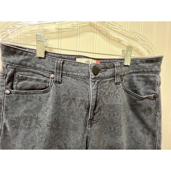 CAbi  Skinny Jeans Pacific Blue Curvy Lace Print Modern‎ Stretch COMFORT WM SZ 6 - Picture 5 of 12